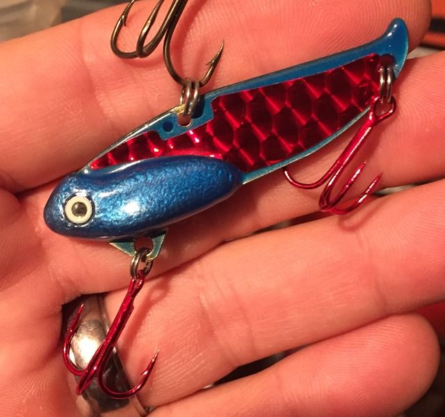 Blade bait powder coating.