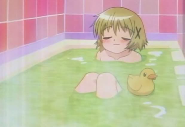 Snowy day, hot bath, and a duck.  What could be better?