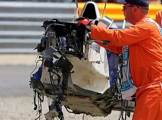 The remains of Robert Kubica's car.