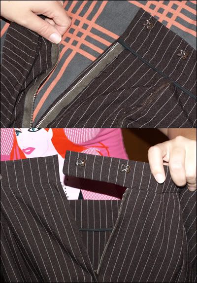Fishtail skirt - Waistband and zipper closeup