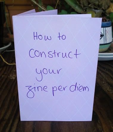 How to construct your zine per diem