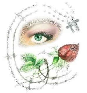 ojo verde y rosa