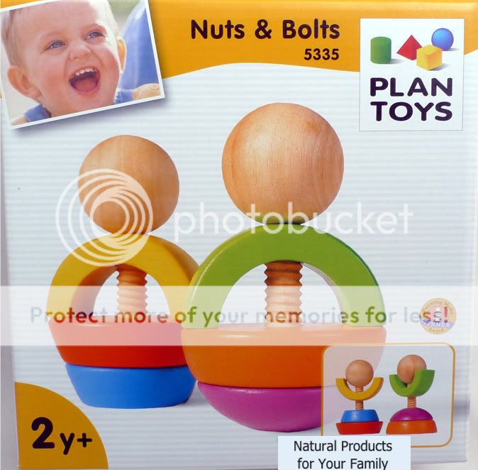 Plan Toys NUTS and BOLTS Organic Wooden PRESCHOOL Toddler Sorter 