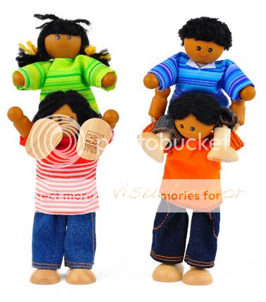 Plan Toys ETHNIC DOLL FAMILY 7416 Dollhouse African American Black 