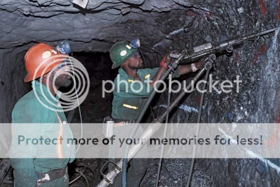 Underground South African Miners at Work