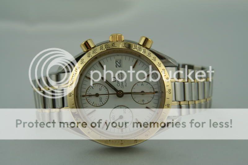 Omega Speedmaster Automatic White Dial 18kt Gold & SS  